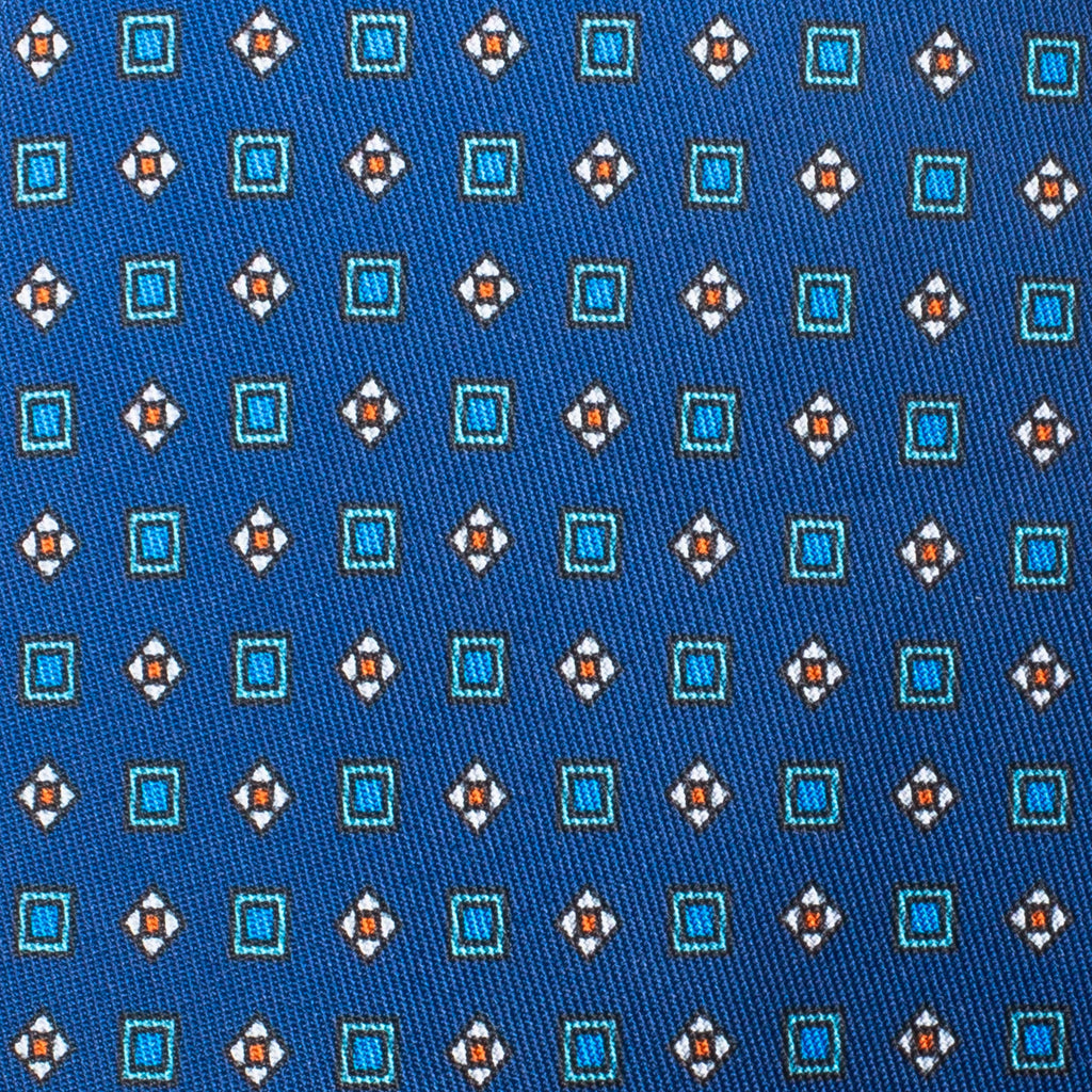 Corbata Lizan Geométrica Azul Profundo